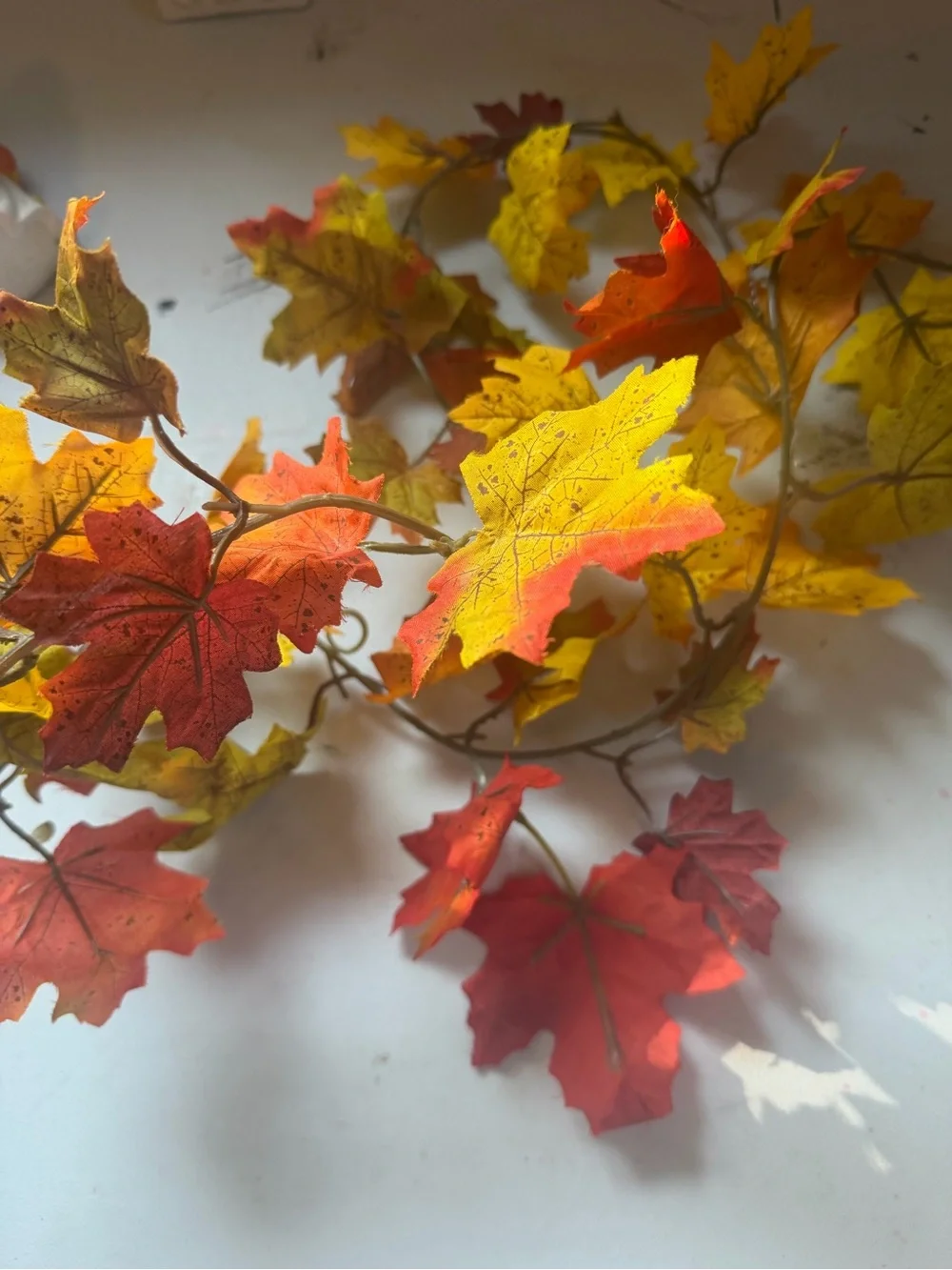 Autumn Maple Leaf Garland - Red & Yellow